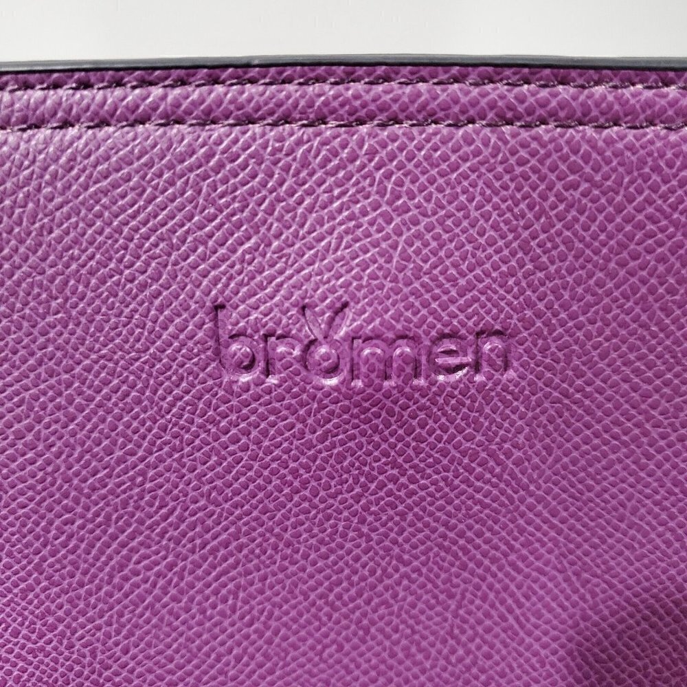BROMEN Purse Large Bucket Bag Hobo Vegan Leather Handbag Purple Colored Strap - Picture 16 of 16